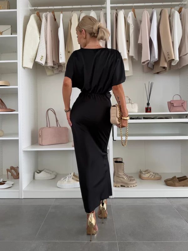 FINA - VESTIDO LARGO DE SATÉN