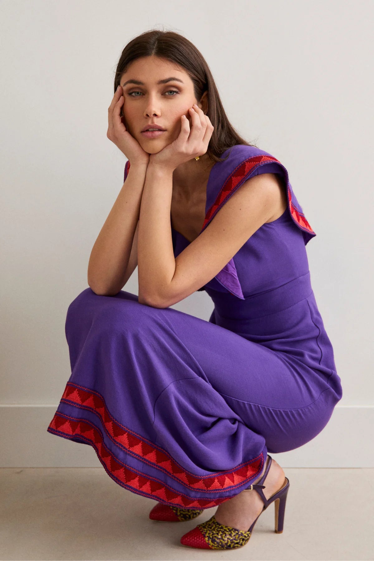 HORTENSIA - VESTIDO MIDI CON HOMBRERAS