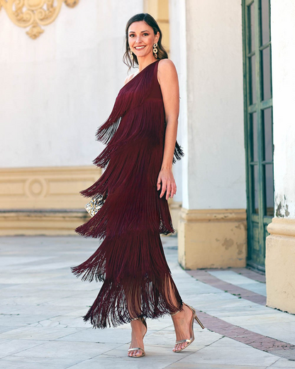 INMA - VESTIDO CON DETALLES DE FLECOS