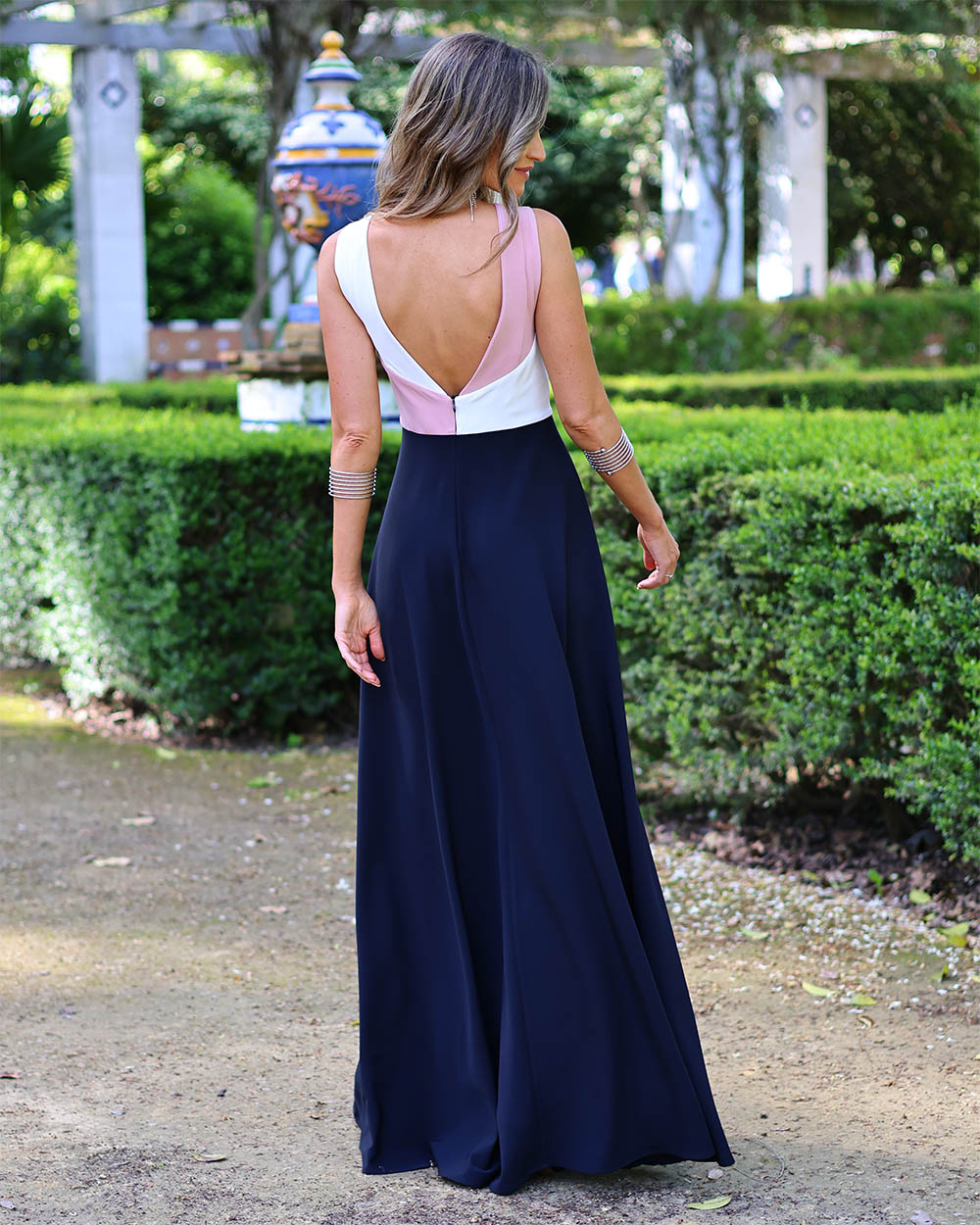 MENCÍA - VESTIDO TRICOLOR ELEGANTE