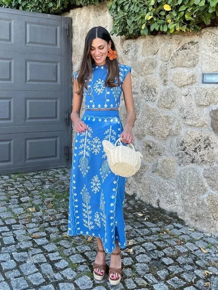 GARA - CONJUNTO TOP Y FALDA
