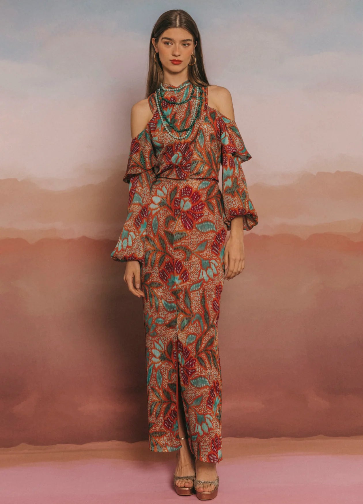 EULOGIA - VESTIDO MIDI CON ESTAMPADO