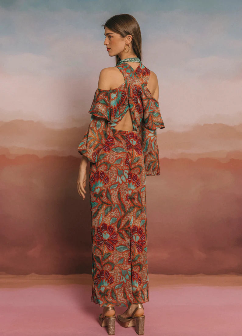 EULOGIA - VESTIDO MIDI CON ESTAMPADO