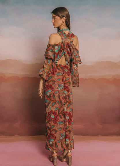 EULOGIA - VESTIDO MIDI CON ESTAMPADO
