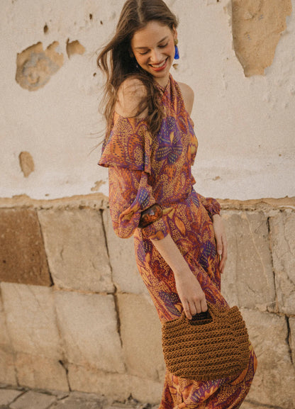 EULOGIA - VESTIDO MIDI CON ESTAMPADO