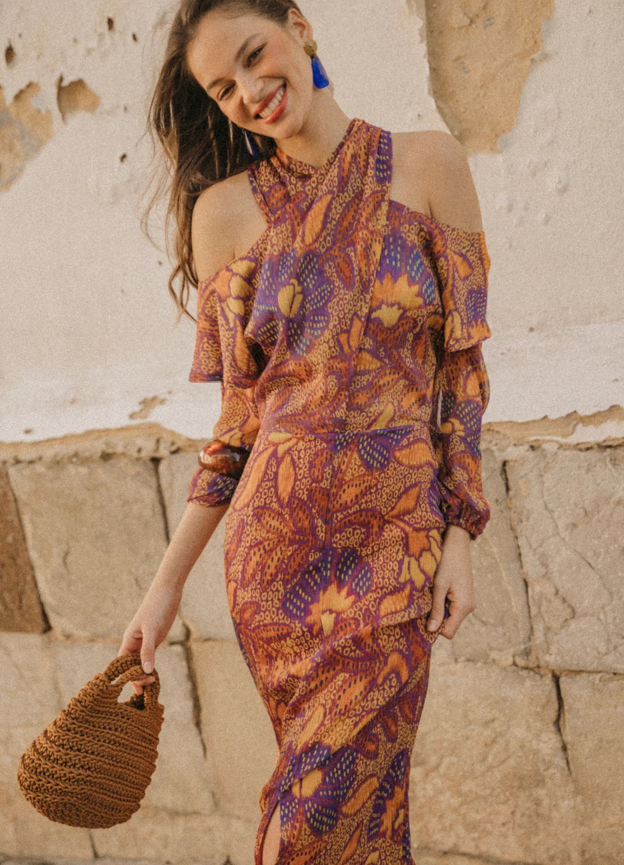 EULOGIA - VESTIDO MIDI CON ESTAMPADO