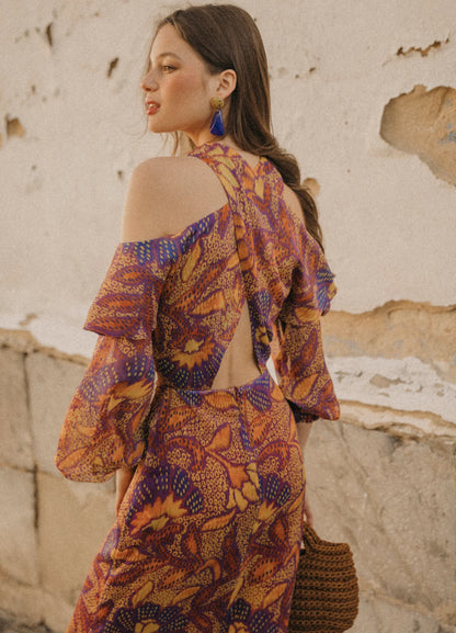 EULOGIA - VESTIDO MIDI CON ESTAMPADO