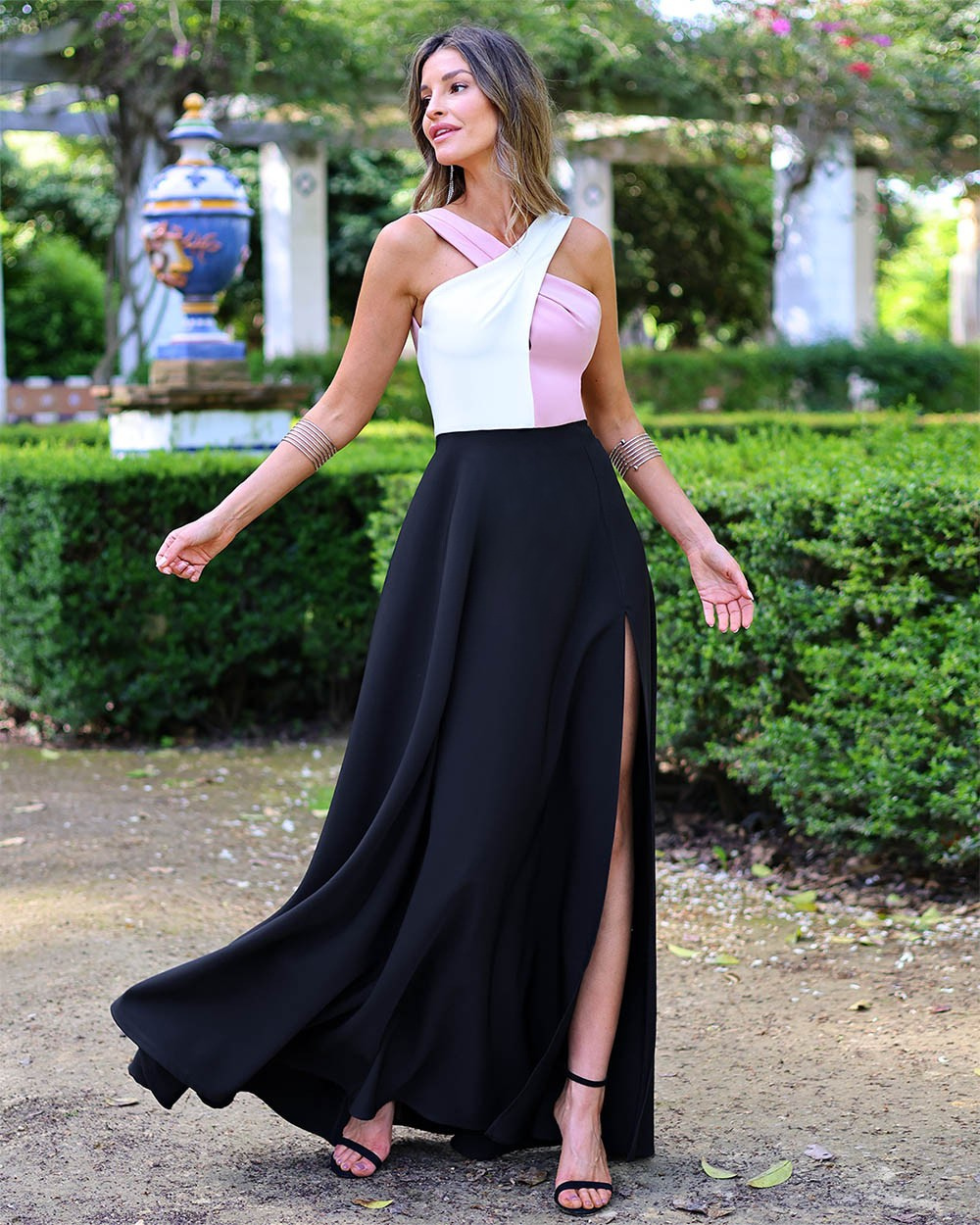 MENCÍA - VESTIDO TRICOLOR ELEGANTE
