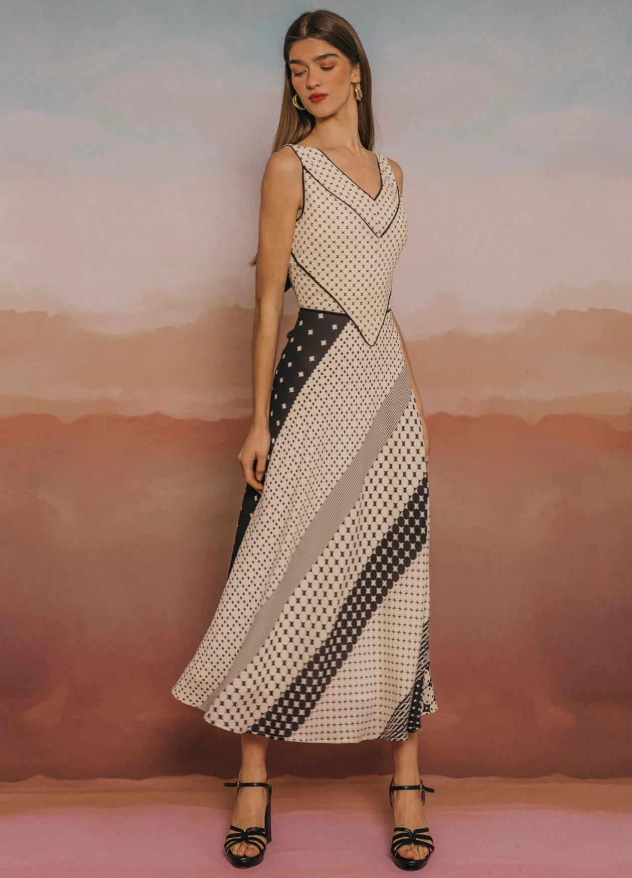 AVELINA - VESTIDO ESTAMPADO SIN MANGAS