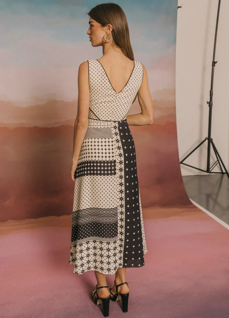AVELINA - VESTIDO ESTAMPADO SIN MANGAS