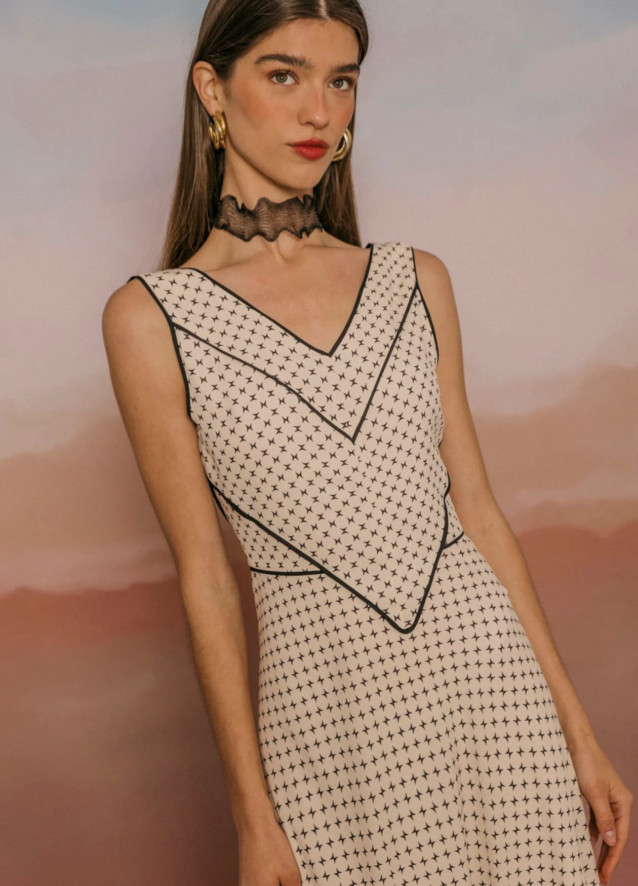 AVELINA - VESTIDO ESTAMPADO SIN MANGAS