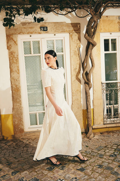 PRUDENCIA  - VESTIDO MIDI ENTALLADO