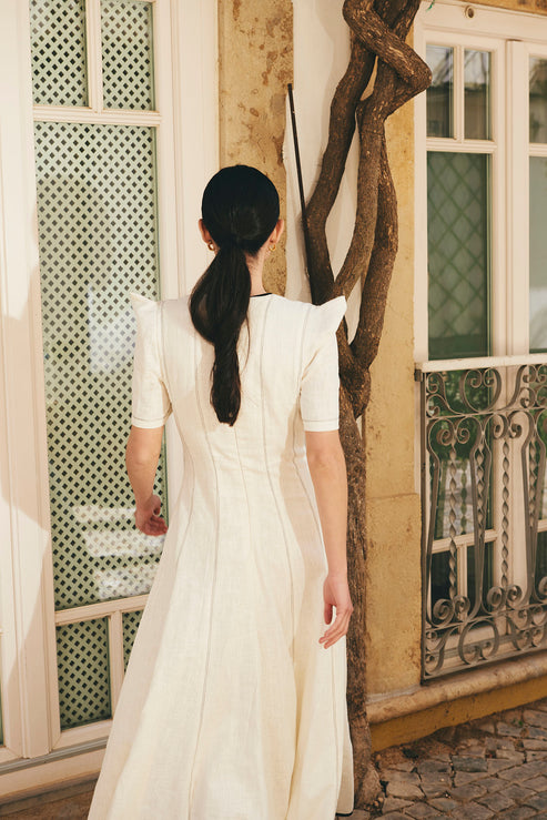 PRUDENCIA  - VESTIDO MIDI ENTALLADO