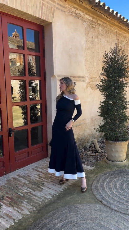 NATALIA - VESTIDO LARGO ASIMÉTRICO