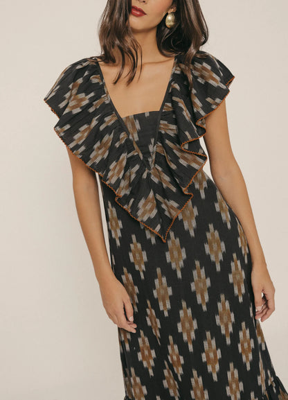 MIREYA - VESTIDO MIDI CON ESTAMPADO