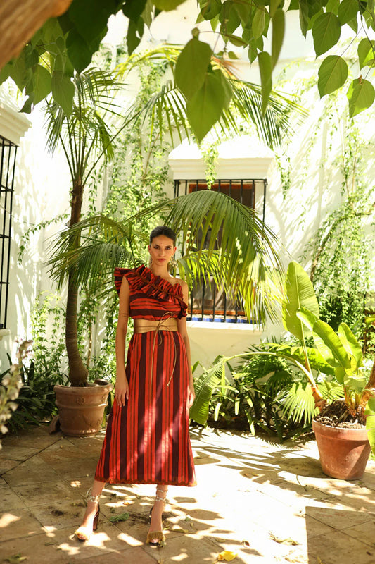 CELESTINA - VESTIDO MIDI ASIMÉTRICO