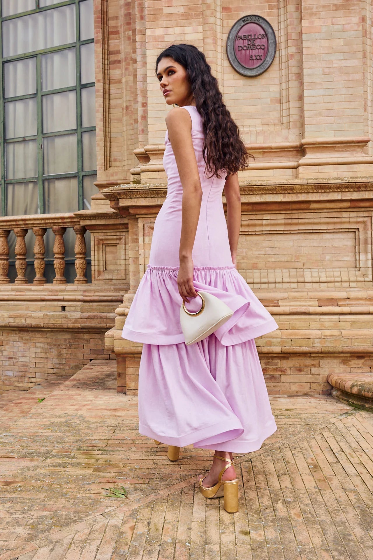 ROSALBA - VESTIDO MIDI CON VOLANTES