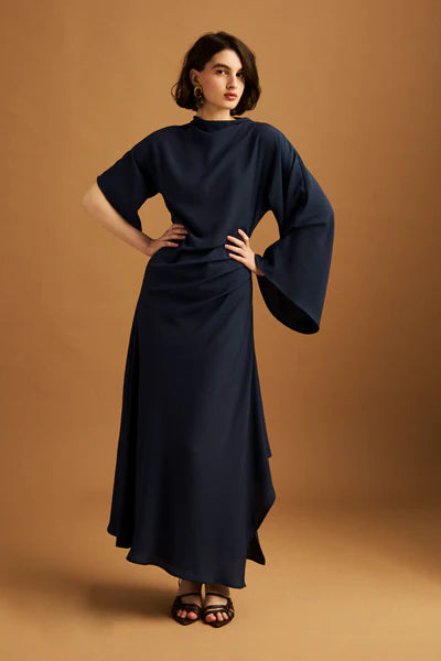 NÉLIDA - VESTIDO MIDI ASIMETRÍCO