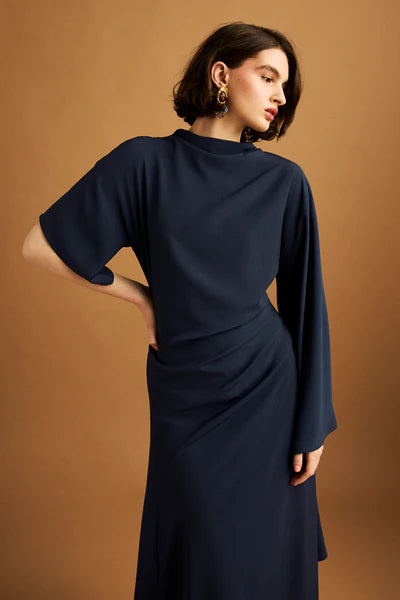 NÉLIDA - VESTIDO MIDI ASIMETRÍCO