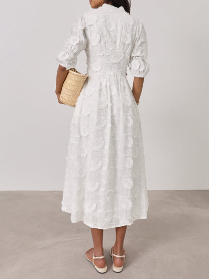 YASMINA - VESTIDO MIDI CON BORDADO