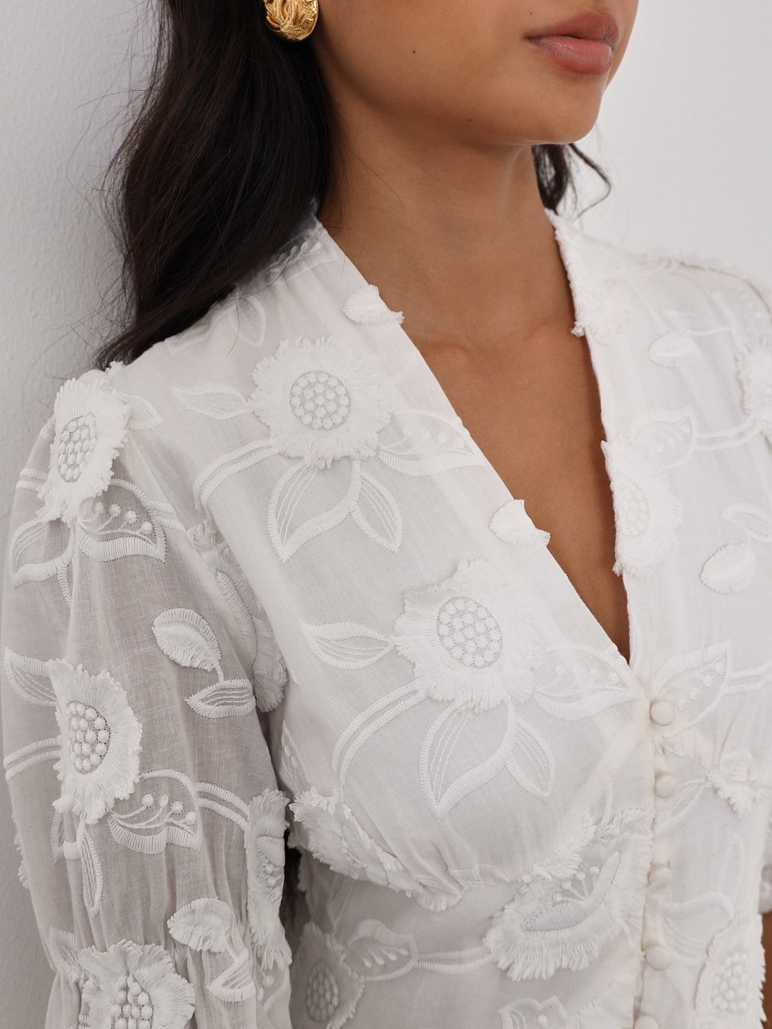 YASMINA - VESTIDO MIDI CON BORDADO