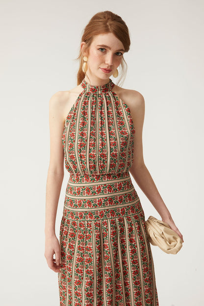 NAIARA - VESTIDO SIN MANGAS ESTAMPADO