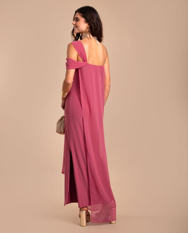 SATURNINA - VESTIDO CON CAPA FLUIDA