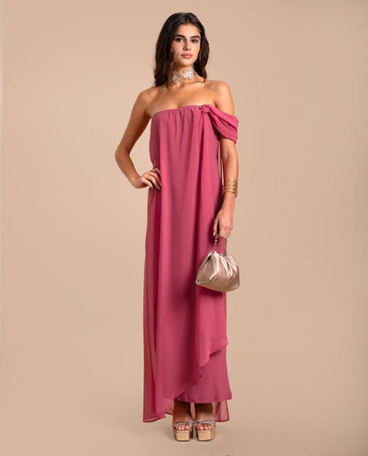 SATURNINA - VESTIDO CON CAPA FLUIDA