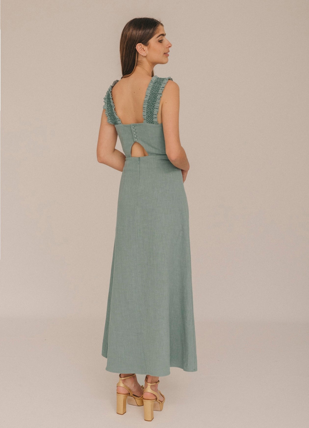 TEODORA - VESTIDO CON ESCOTE CUADRADO
