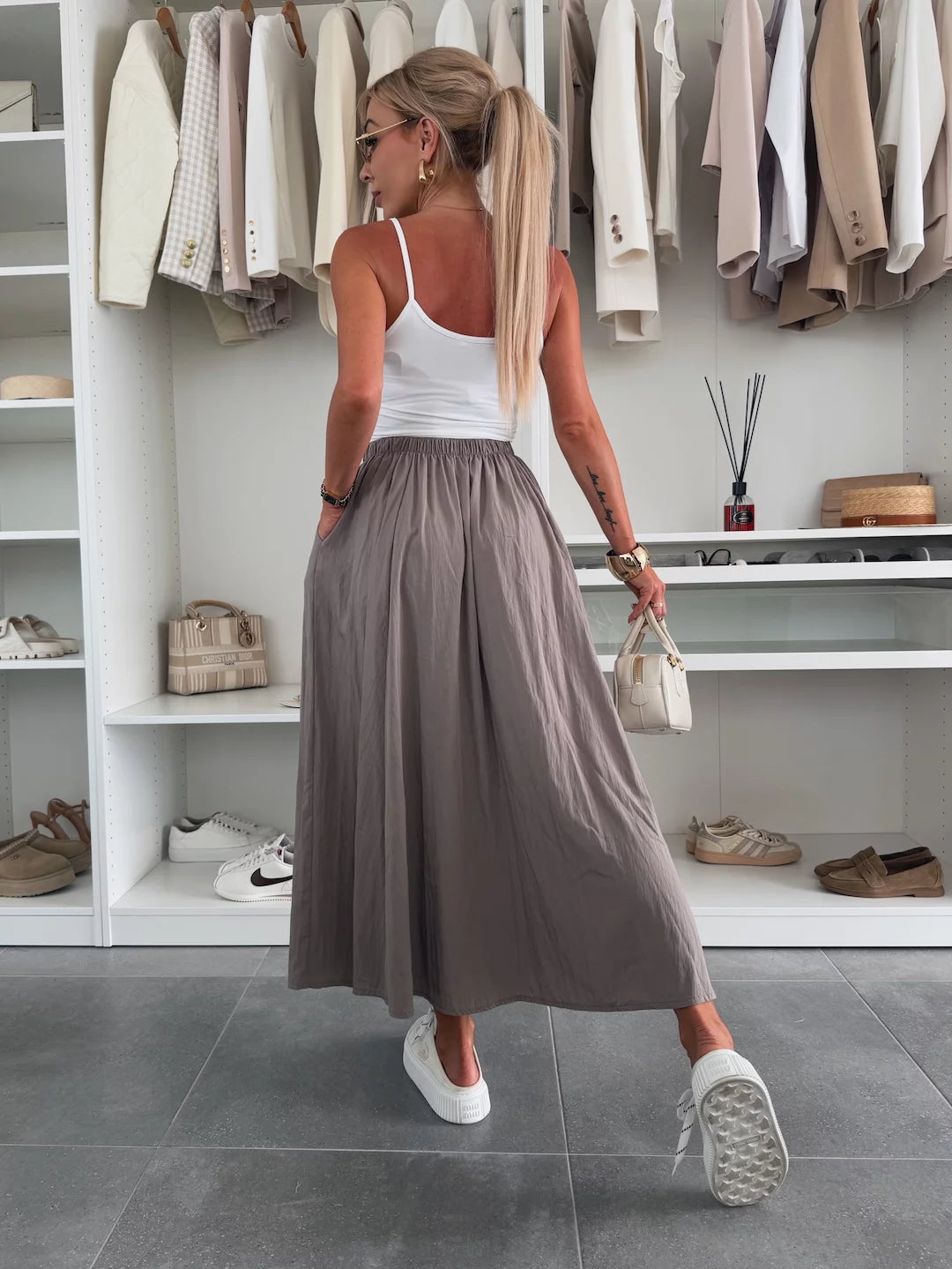 MARIVI - CONJUNTO TOP BLANCO Y FALDA