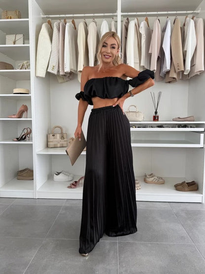 GENMA - CONJUNTO TOP Y PANTALÓN PLISADO