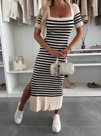 CONCHA - VESTIDO MIDI AJUSTADO DE CANALÉ