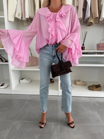 MACA - BLUSA ELEGANTE DE ALGODÓN