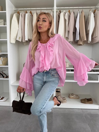 MACA - BLUSA ELEGANTE DE ALGODÓN
