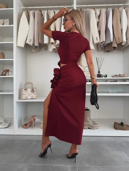 YANIRA - CONJUNTO DE TOP Y FALDA LARGA