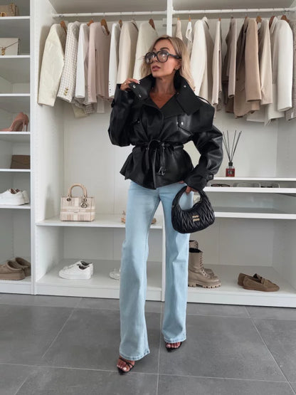CLAUDIA - CHAQUETA CON CINTURÓN AJUSTADO