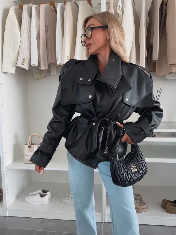 CLAUDIA - CHAQUETA CON CINTURÓN AJUSTADO