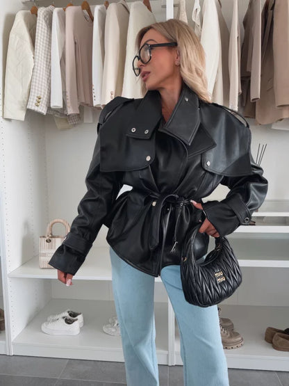 CLAUDIA - CHAQUETA CON CINTURÓN AJUSTADO