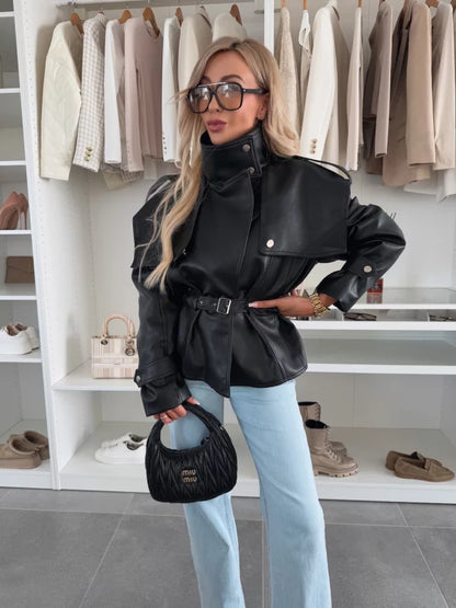 CLAUDIA - CHAQUETA CON CINTURÓN AJUSTADO