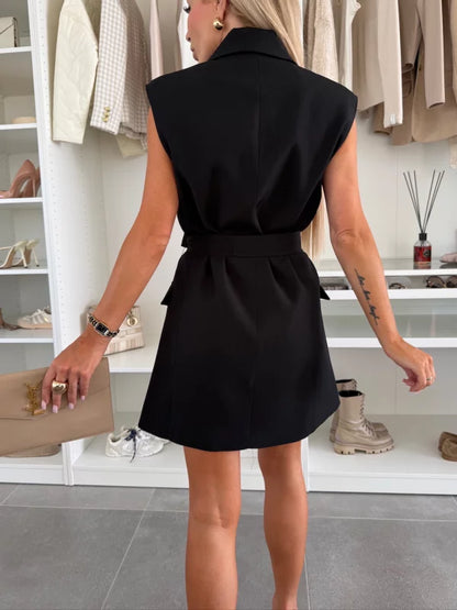 MARIANA - VESTIDO TIPO BLAZER CON CINTURÓN