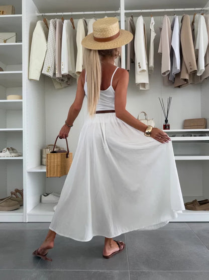MARIVI - CONJUNTO TOP BLANCO Y FALDA