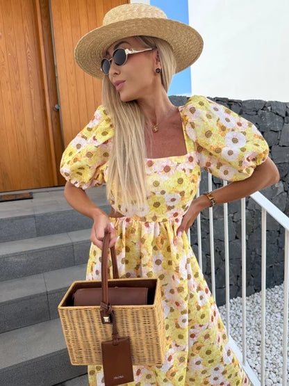 GENOVEVA - VESTIDO LARGO CON ESTAMPADO