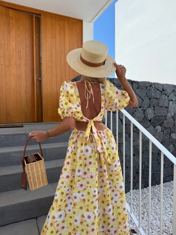 GENOVEVA - VESTIDO LARGO CON ESTAMPADO