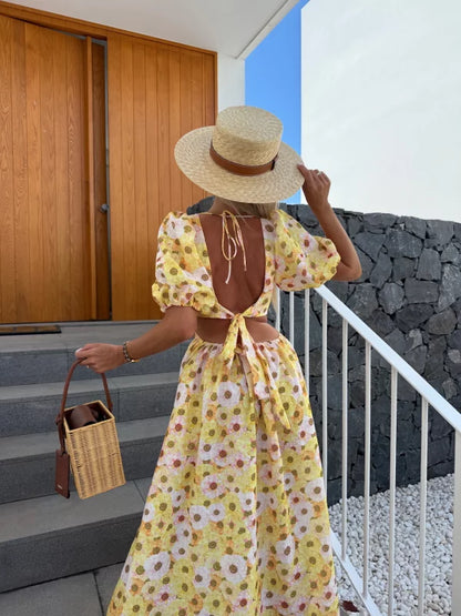GENOVEVA - VESTIDO LARGO CON ESTAMPADO