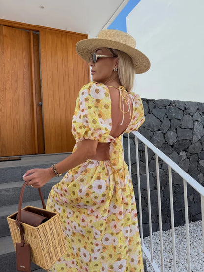 GENOVEVA - VESTIDO LARGO CON ESTAMPADO