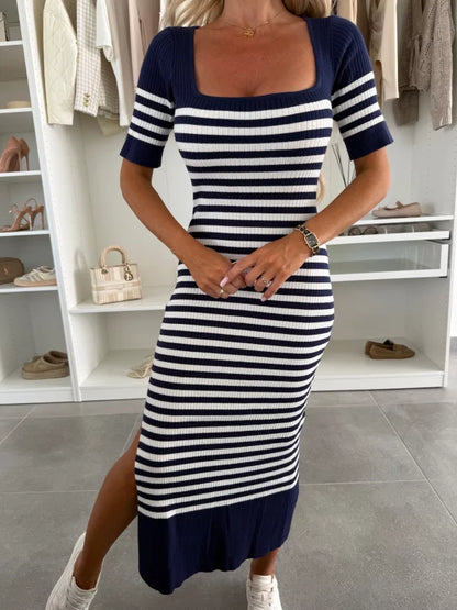 CONCHA - VESTIDO MIDI AJUSTADO DE CANALÉ