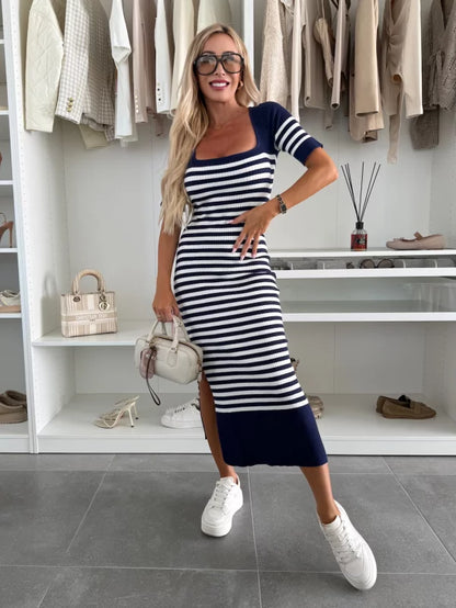 CONCHA - VESTIDO MIDI AJUSTADO DE CANALÉ
