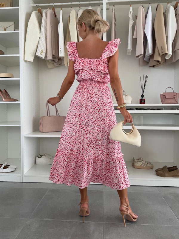 LIS - VESTIDO MIDI CON VOLANTES