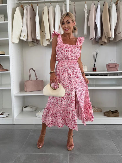 LIS - VESTIDO MIDI CON VOLANTES