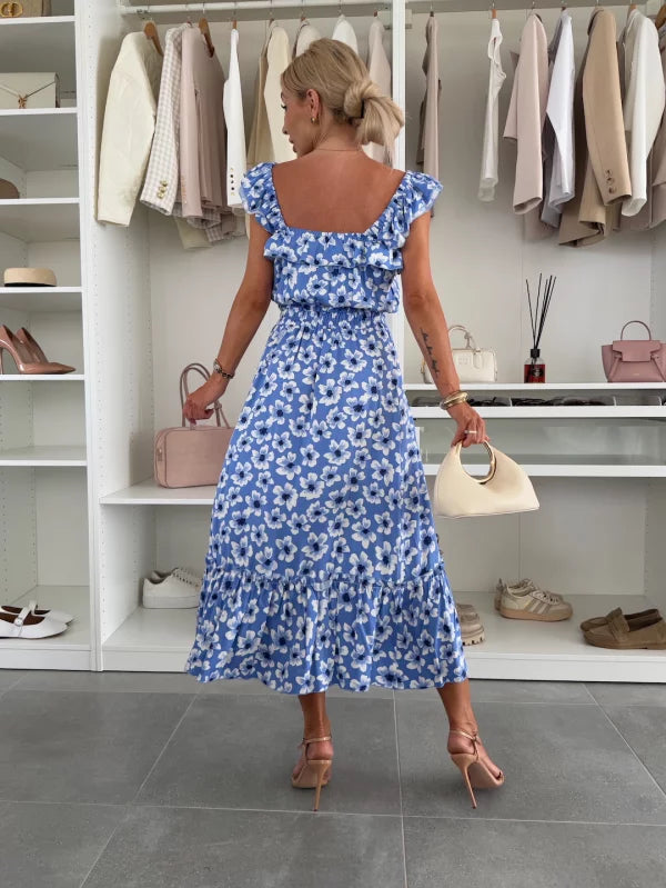 LIS - VESTIDO MIDI CON VOLANTES